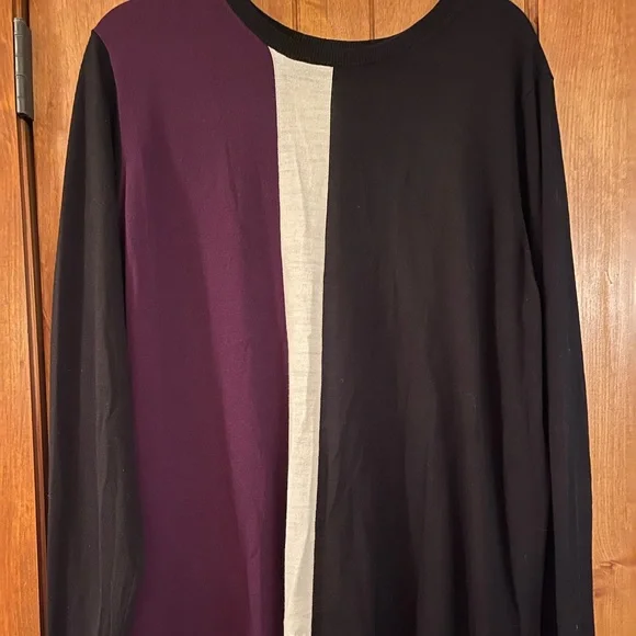 Universal Standard 3 Block Stripe 100% Merino Wool Sweater - Picture 2 of 5